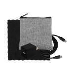 Recycled A+C to C Cable, Wall & Cloth Set - Black Recycled A+C to C Cable, Wall & Cloth Set - Black