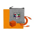 Recycled A+C to C Cable, Wall & Cloth Set - Orange Recycled A+C to C Cable, Wall & Cloth Set - Orange