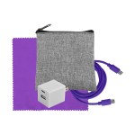 Recycled A+C to C Cable, Wall & Cloth Set - Purple Recycled A+C to C Cable, Wall & Cloth Set - Purple