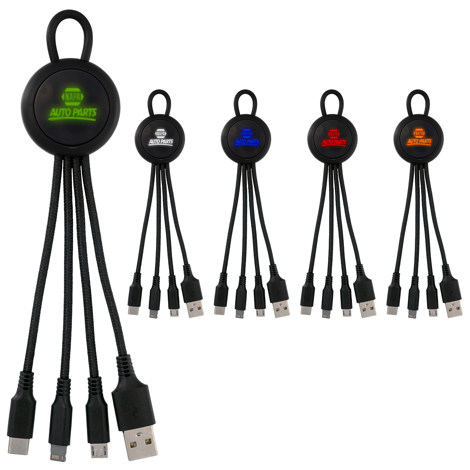 Color Light Up Loop 3-in-1 Charging Cable 1