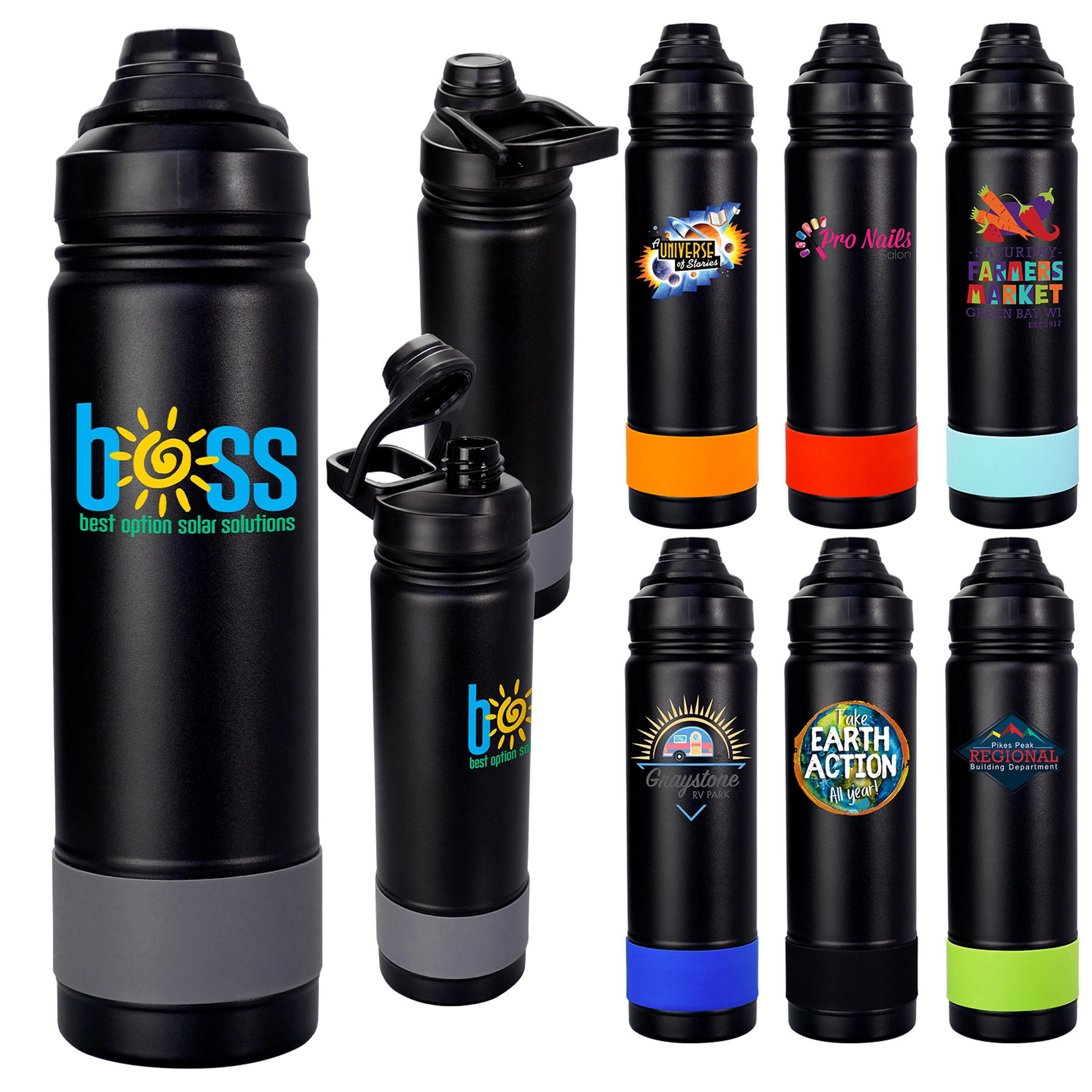 Sip Top 24 oz. Colorful Banded Bottle 1