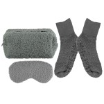 Fuzzy Travel Sleep Set - Gray Blank Fuzzy Travel Sleep Set - Gray Blank