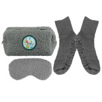 Fuzzy Travel Sleep Set - Gray Logo Fuzzy Travel Sleep Set - Gray Logo