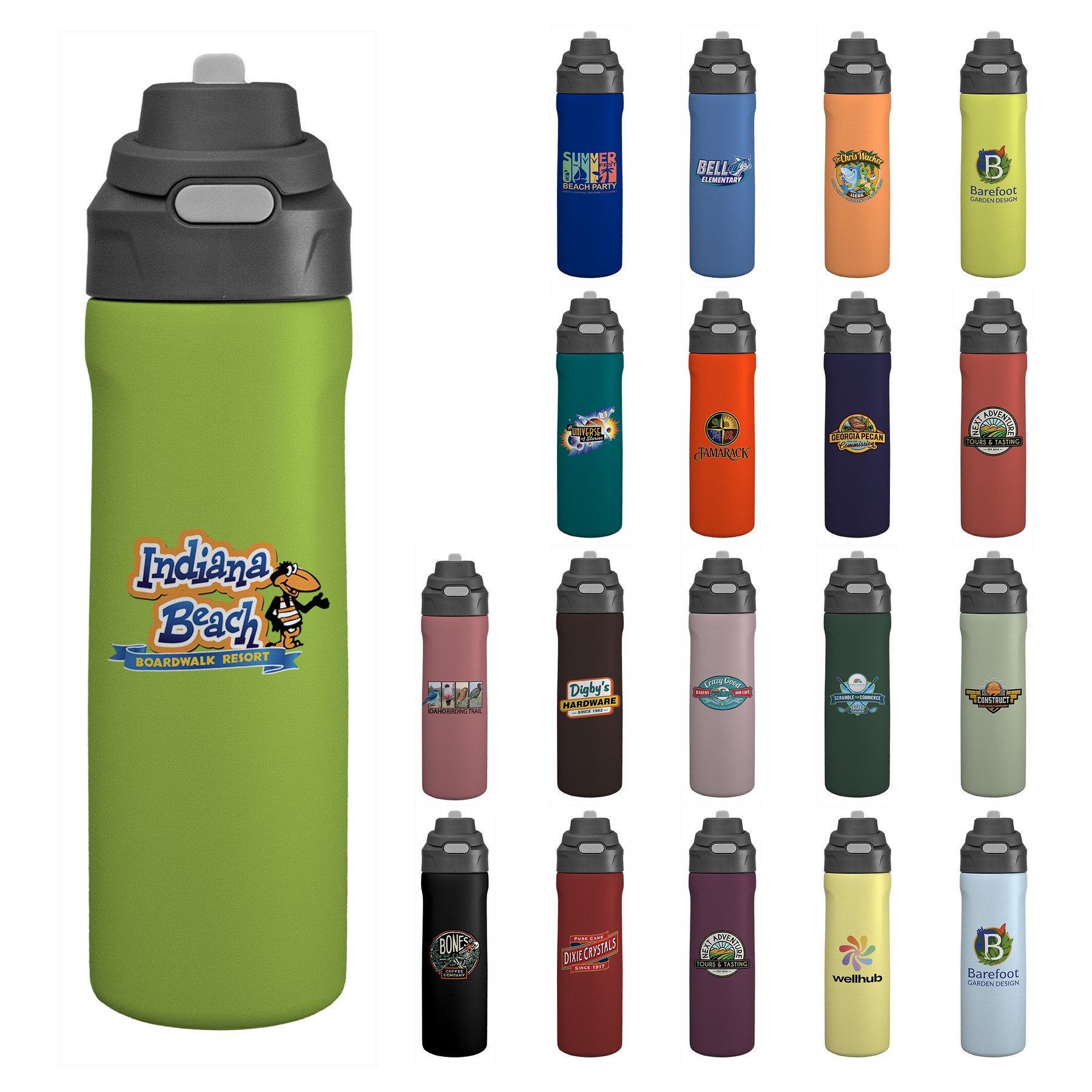 Pop Up 24 Oz. Recycled Colorful Bottle 1