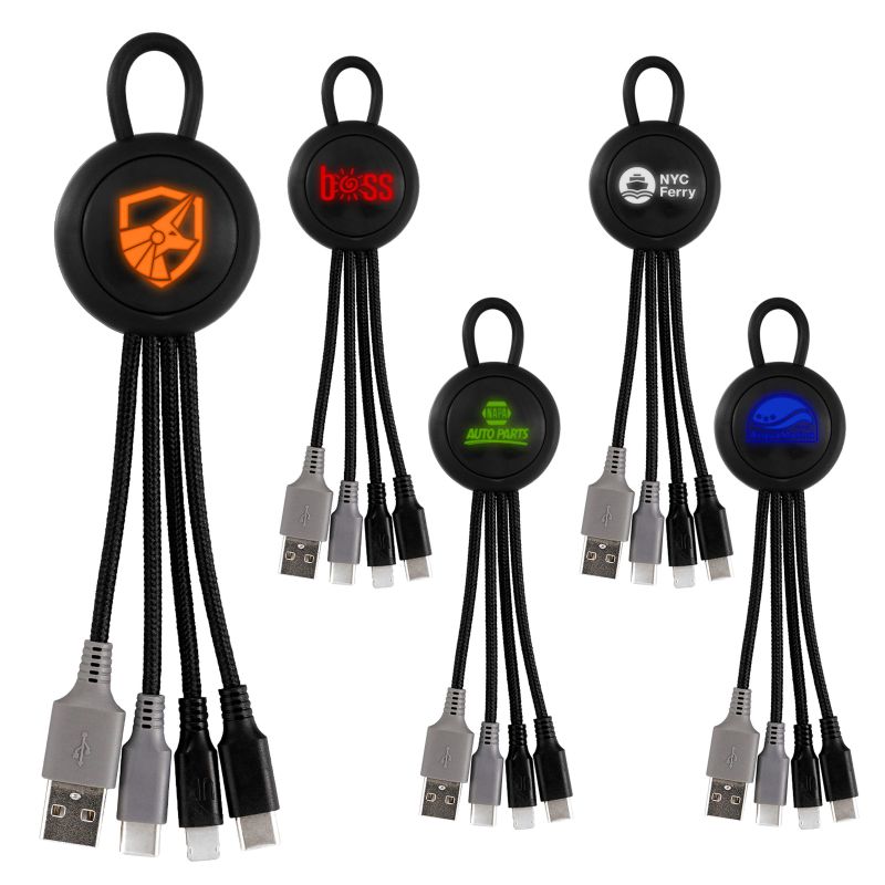 Color Light Up Loop Dual Input 3-in-1 Charging Cable 1 Color Light Up Loop Dual Input 3-in-1 Charging Cable 1
