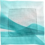 Turbulent Waves Fabric Napkin - teal Turbulent Waves Fabric Napkin - teal