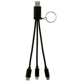 Metallic 3-in-1 Keychain Cable with Type C USB 1