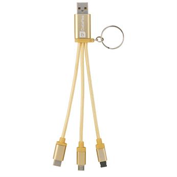 Metallic 3-in-1 Keychain Cable with Type C USB 1