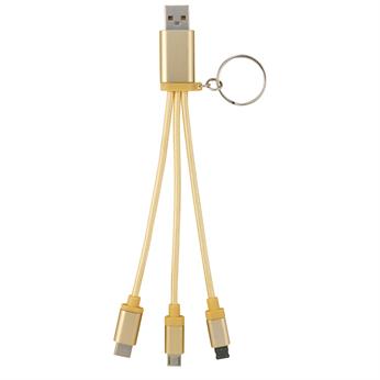 Metallic 3-in-1 Keychain Cable with Type C USB 1