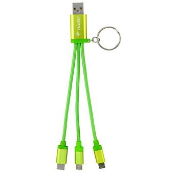 Metallic 3-in-1 Keychain Cable with Type C USB 1