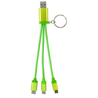 Metallic 3-in-1 Keychain Cable with Type C USB 1