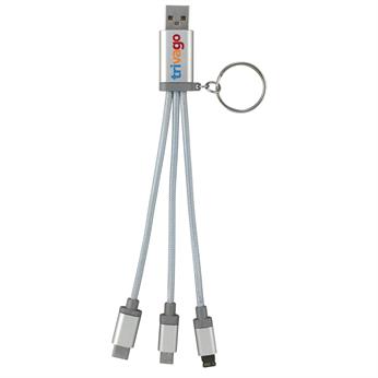 Metallic 3-in-1 Keychain Cable with Type C USB 1