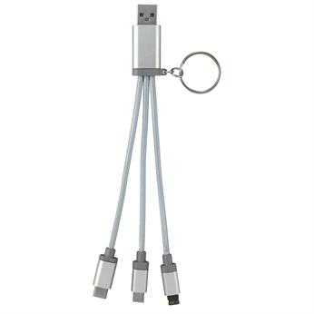 Metallic 3-in-1 Keychain Cable with Type C USB 1