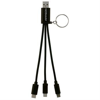 Metallic 3-in-1 Keychain Cable with Type C USB 1