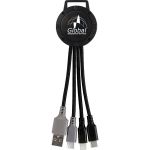 Two Tone Dual Input 3-in-1 Charging Cable - Black Two Tone Dual Input 3-in-1 Charging Cable - Black