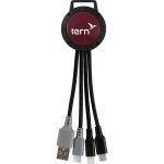 Two Tone Dual Input 3-in-1 Charging Cable - Burgundy Two Tone Dual Input 3-in-1 Charging Cable - Burgundy