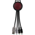 Two Tone Dual Input 3-in-1 Charging Cable - Burgundy-Blank Two Tone Dual Input 3-in-1 Charging Cable - Burgundy-Blank