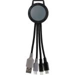 Two Tone Dual Input 3-in-1 Charging Cable - Gray-Blank Two Tone Dual Input 3-in-1 Charging Cable - Gray-Blank