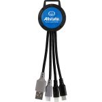 Two Tone Dual Input 3-in-1 Charging Cable - Teal Two Tone Dual Input 3-in-1 Charging Cable - Teal