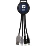 Two Tone Dual Input 3-in-1 Charging Cable - Navy Blue Two Tone Dual Input 3-in-1 Charging Cable - Navy Blue