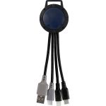 Two Tone Dual Input 3-in-1 Charging Cable - Ny Blue-Blank Two Tone Dual Input 3-in-1 Charging Cable - Ny Blue-Blank