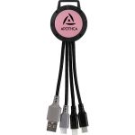 Two Tone Dual Input 3-in-1 Charging Cable - Pink Two Tone Dual Input 3-in-1 Charging Cable - Pink