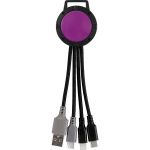 Two Tone Dual Input 3-in-1 Charging Cable - Purple-Blank Two Tone Dual Input 3-in-1 Charging Cable - Purple-Blank