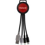 Two Tone Dual Input 3-in-1 Charging Cable - Red Two Tone Dual Input 3-in-1 Charging Cable - Red