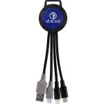 Two Tone Dual Input 3-in-1 Charging Cable - Reflex Blue Two Tone Dual Input 3-in-1 Charging Cable - Reflex Blue