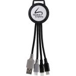 Two Tone Dual Input 3-in-1 Charging Cable - White Two Tone Dual Input 3-in-1 Charging Cable - White