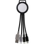 Two Tone Dual Input 3-in-1 Charging Cable - White-Blank Two Tone Dual Input 3-in-1 Charging Cable - White-Blank