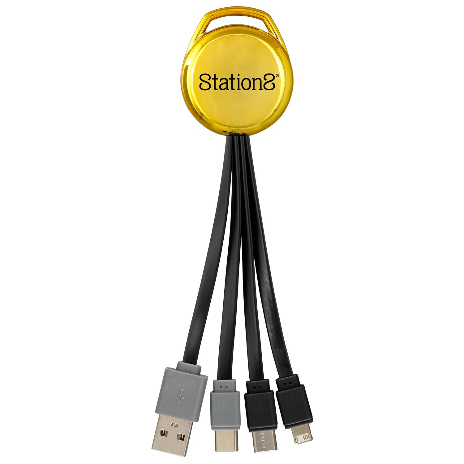 Metallic Vivid Dual Input 3-in-1 Charging Cable 1