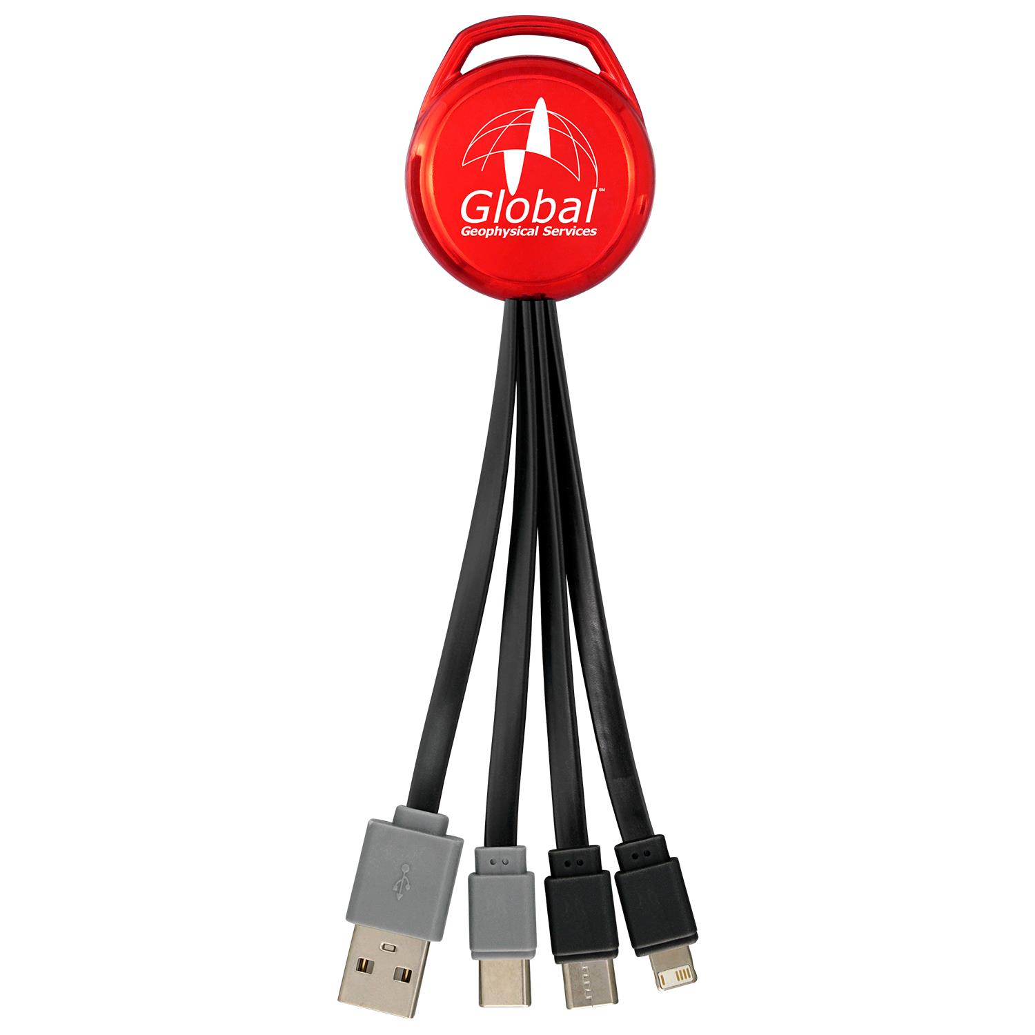 Metallic Vivid Dual Input 3-in-1 Charging Cable 1