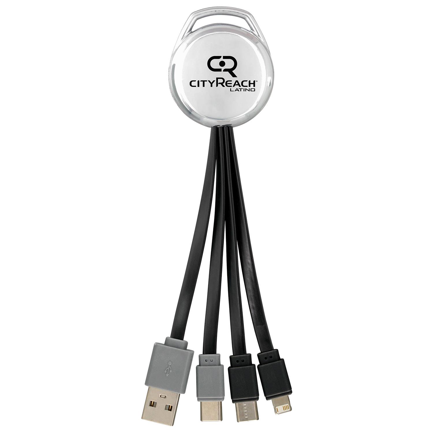 Metallic Vivid Dual Input 3-in-1 Charging Cable 1
