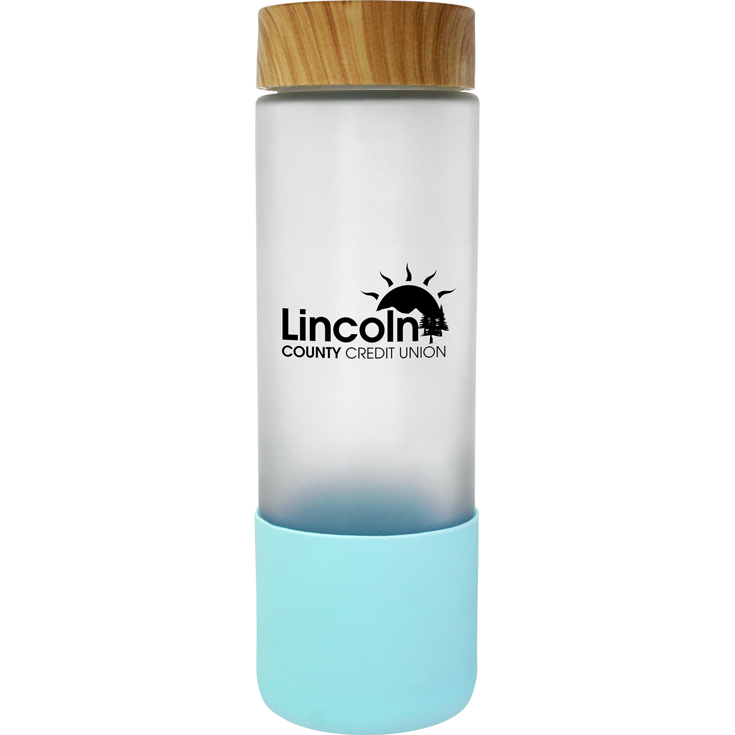 Bamboo Pattern 22 oz. Frosted Glass Bottle 1