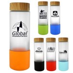 Bamboo Pattern 22 oz. Frosted Glass Bottle 1 Bamboo Pattern 22 oz. Frosted Glass Bottle 1