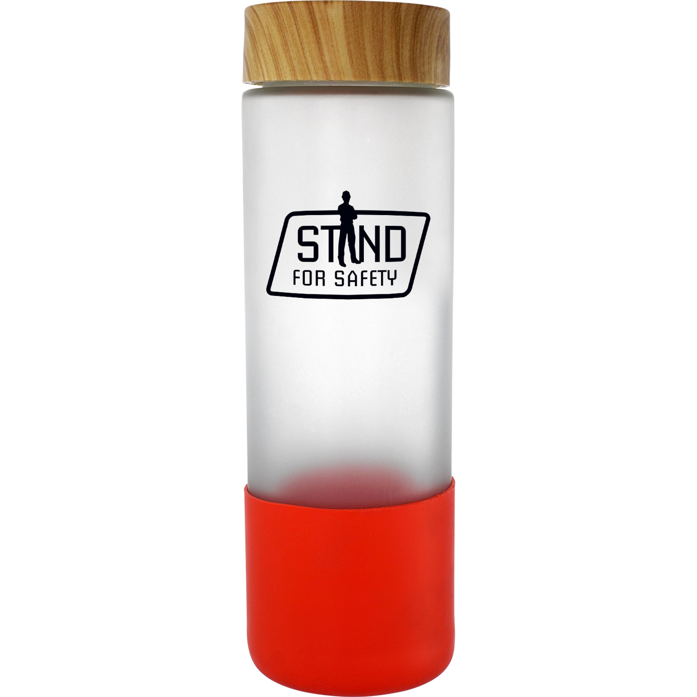 Bamboo Pattern 22 oz. Frosted Glass Bottle 1