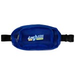 Recycled Multi-Pocket Mesh Fanny Pack - Blue Logo Recycled Multi-Pocket Mesh Fanny Pack - Blue Logo