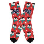 Holiday Full Color Socks - Penguin red Holiday Full Color Socks - Penguin red