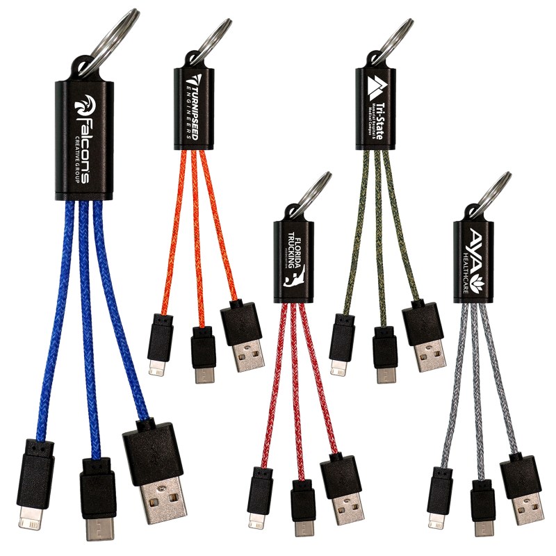 Ridge 3-in-1 Charging Cable Keychain 1 Ridge 3-in-1 Charging Cable Keychain 1