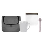 Ridge Lunch & Cutlery Set - Grey-Blank Ridge Lunch & Cutlery Set - Grey-Blank