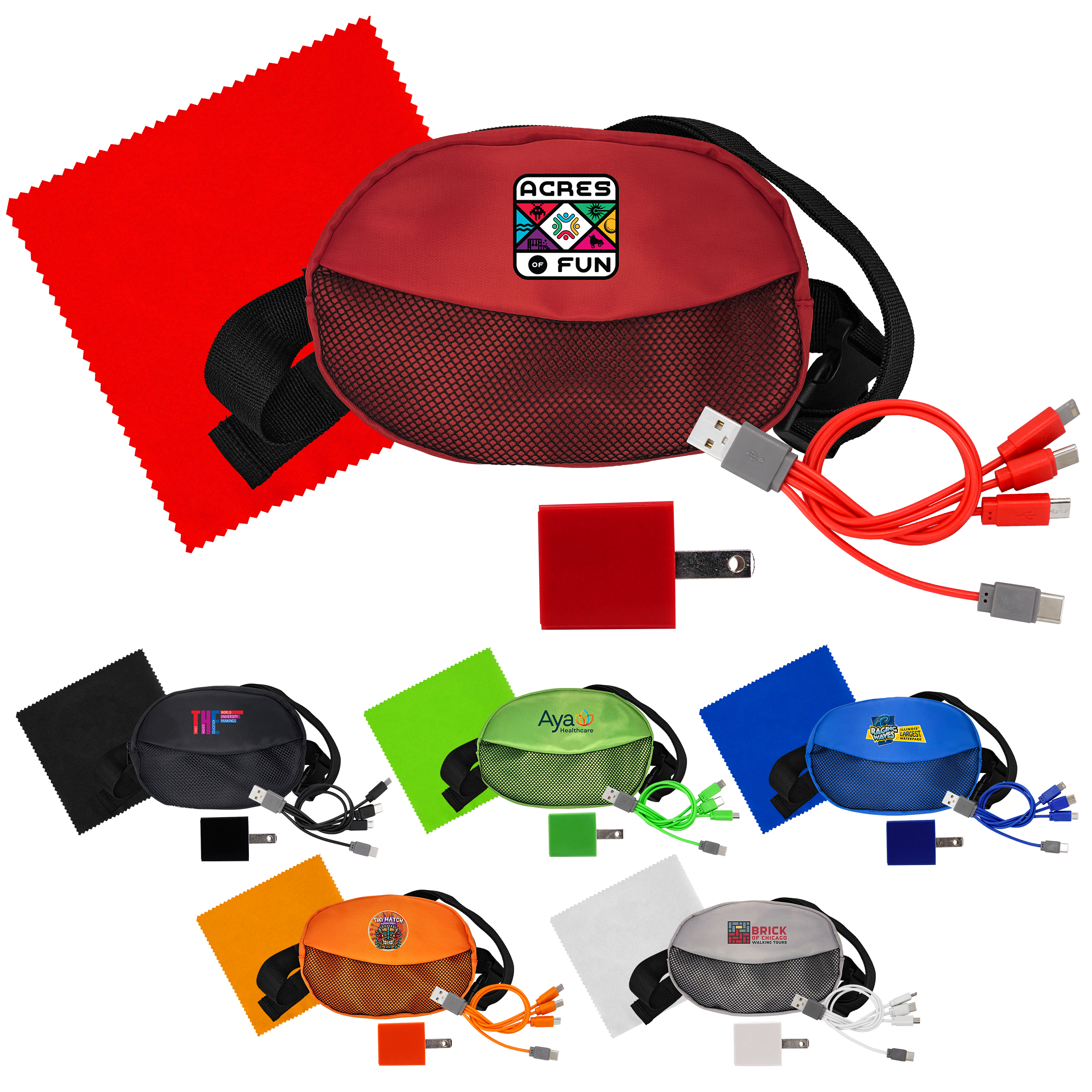 Sporty Charger, Cable and Cloth Travel Set 1