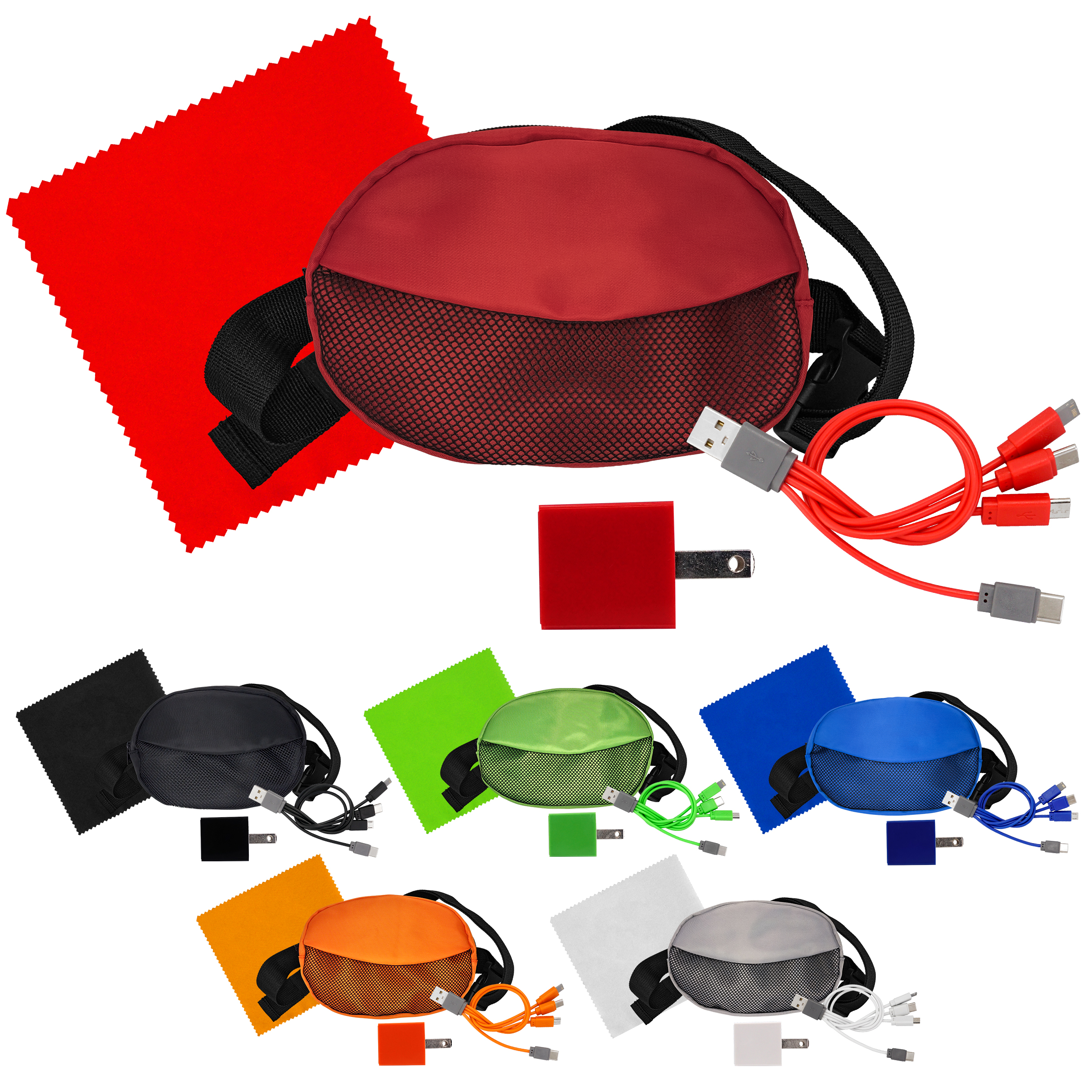 Sporty Charger, Cable and Cloth Travel Set 1