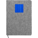 Heathered Recycled Notebook with Metal Accent - blue Heathered Recycled Notebook with Metal Accent - blue