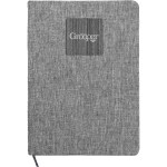 Heathered Recycled Notebook with Metal Accent - gray Heathered Recycled Notebook with Metal Accent - gray