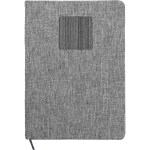 Heathered Recycled Notebook with Metal Accent - gray Heathered Recycled Notebook with Metal Accent - gray