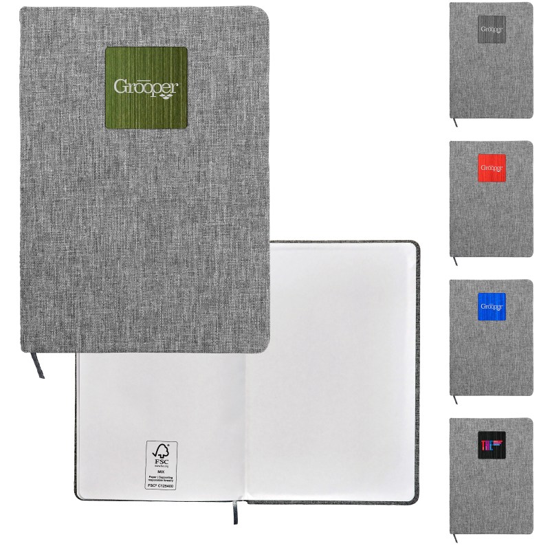 Heathered Recycled Notebook with Metal Accent 1 Heathered Recycled Notebook with Metal Accent 1