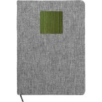 Heathered Recycled Notebook with Metal Accent - green Heathered Recycled Notebook with Metal Accent - green