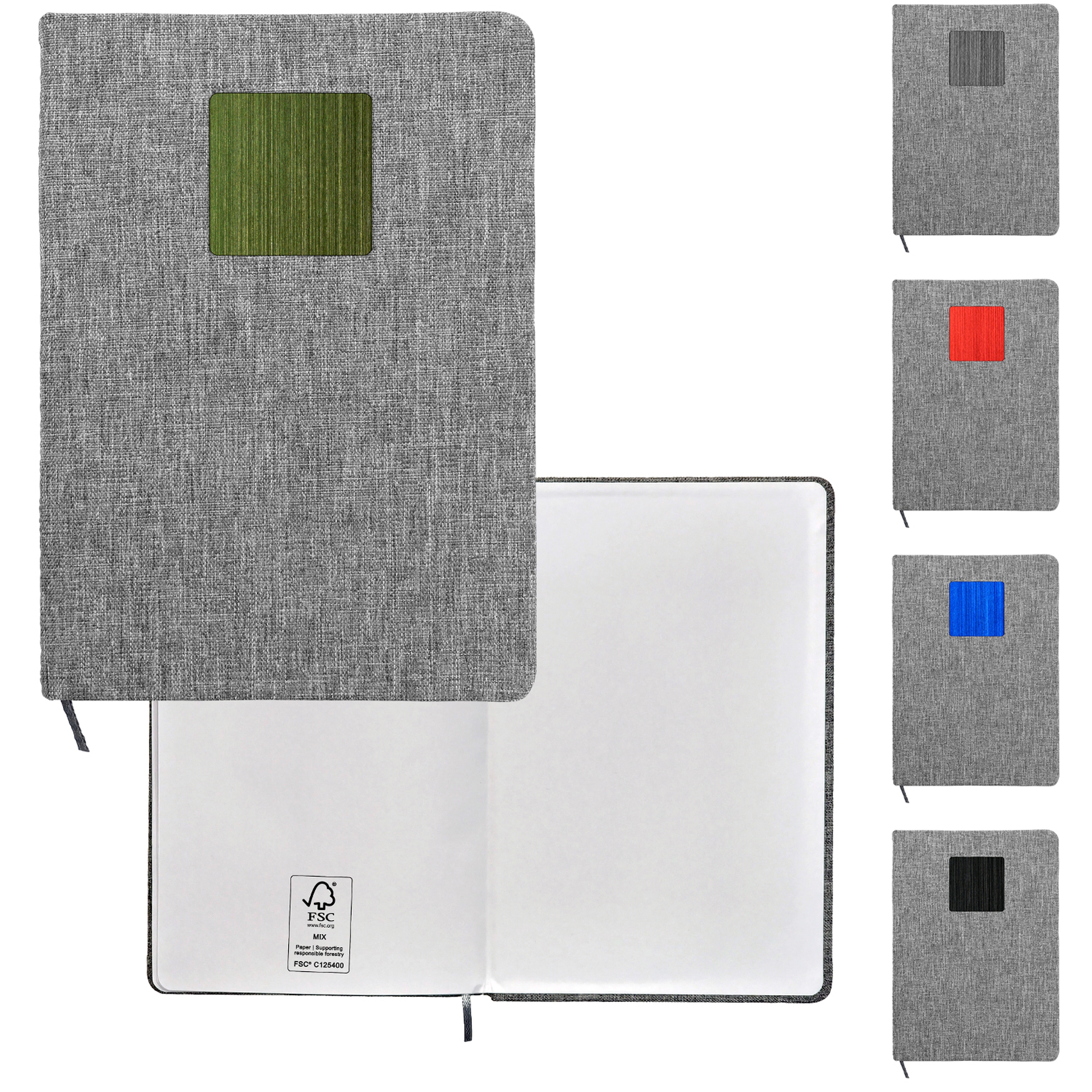 Heathered Recycled Notebook with Metal Accent 1