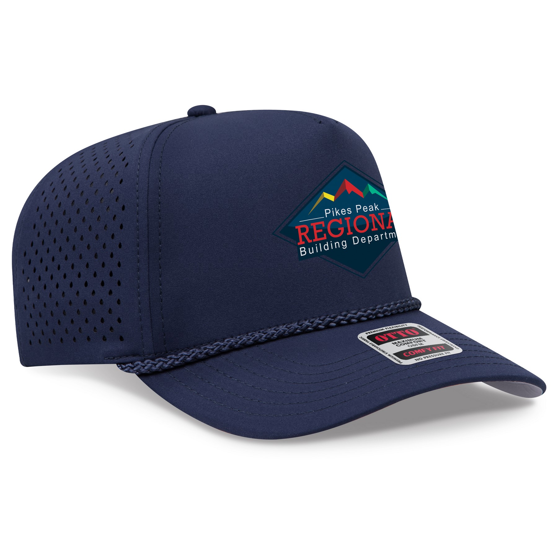 Otto Cap® Otto Comfy Fit® 5 Panel Mid Profile Perforated Baseball Cap 1
